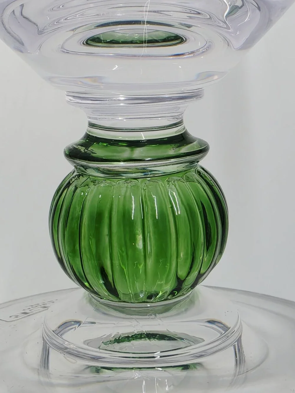 Towle Elena Verde Water Goblets Full Crystal Green Ribbed Ball Set Of 4 Austria